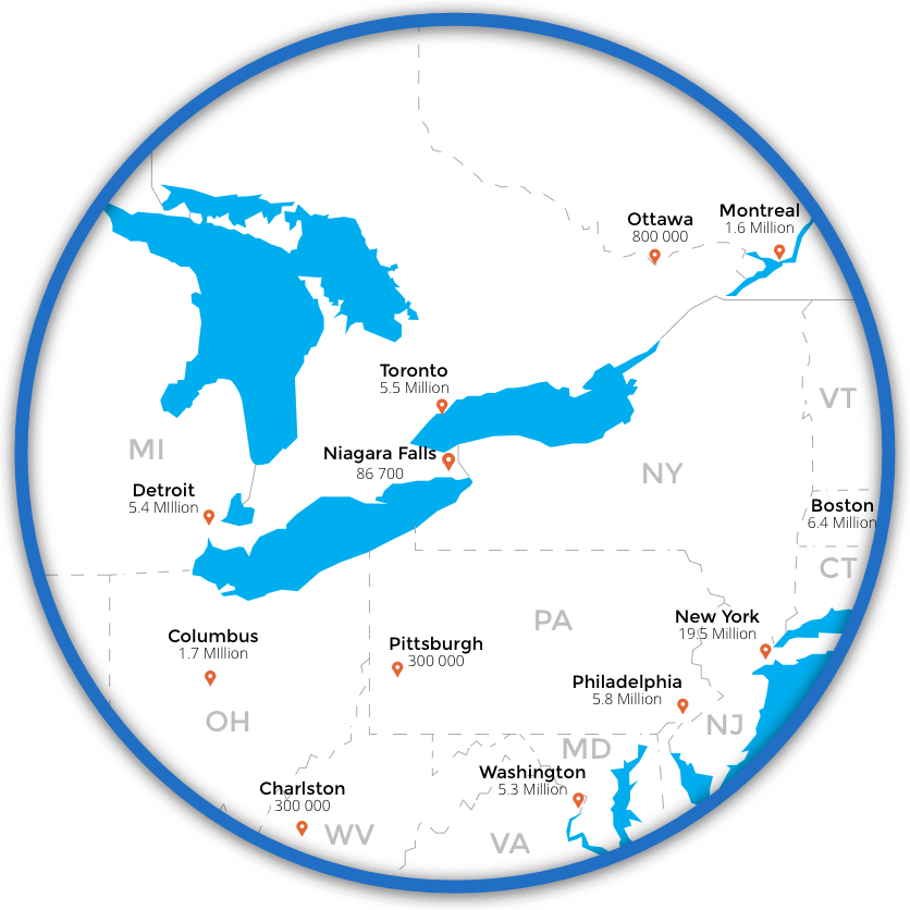 Niagara Falls location in North America